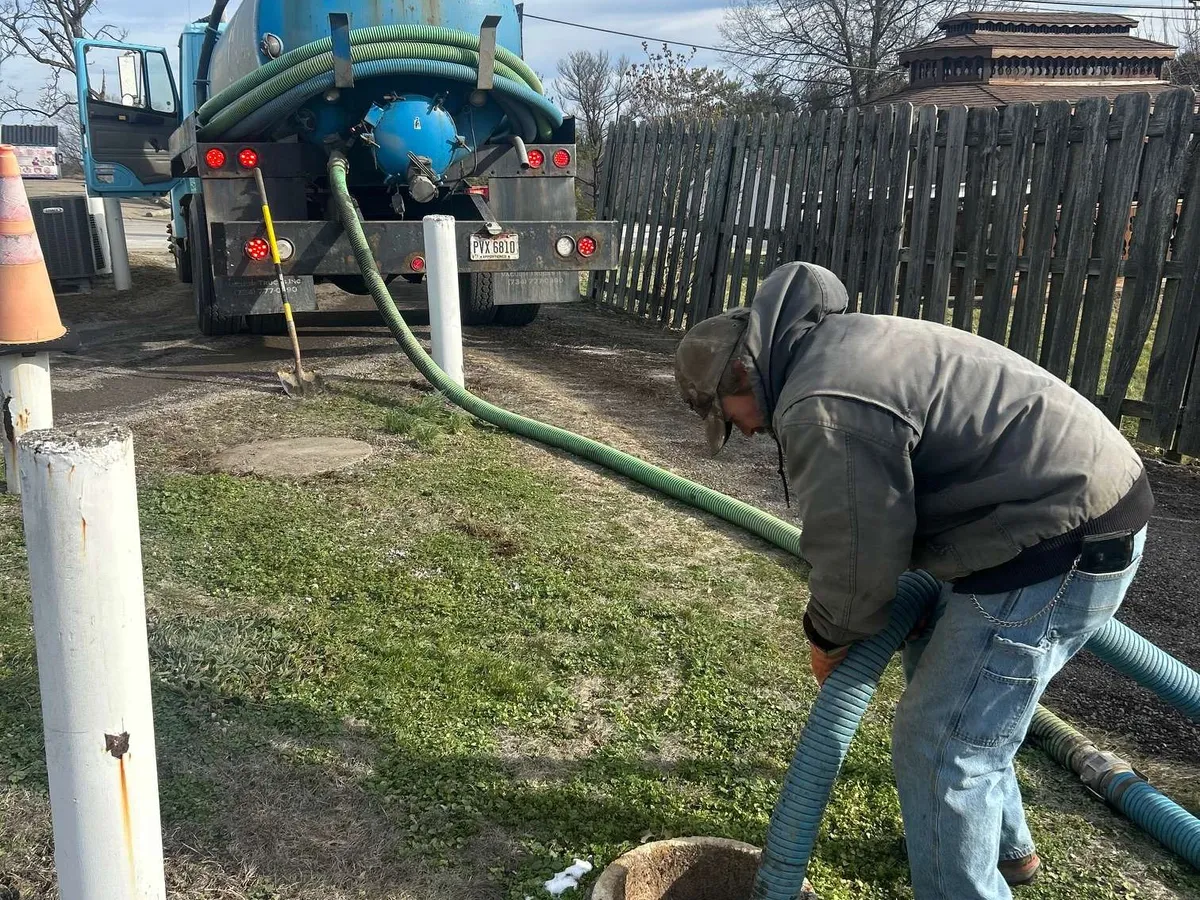 Septic tank pumped and cleaned by Wetherell Enterprises in the Ohio Valley